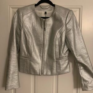 Silver cropped jacket. Worn once.